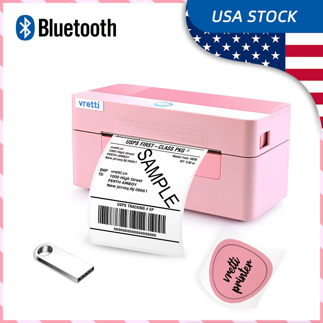 VRETTI Bluetooth Thermal Shipping Label Printer UPS,USPS,eBay