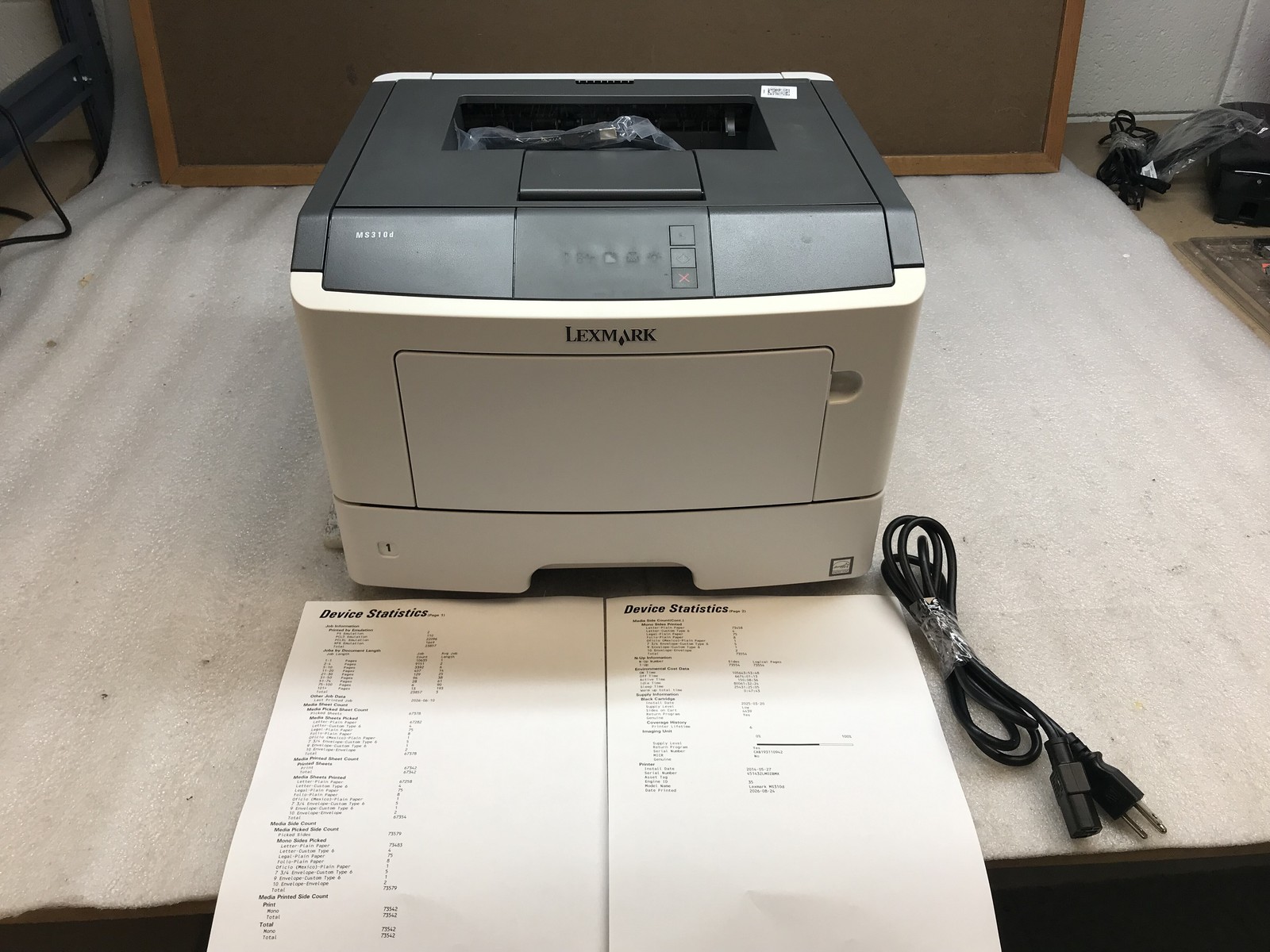 Lexmark MS310d Laser Printer 45PPM MS310 Duplex USB-Parallel 73K Pages - Tested