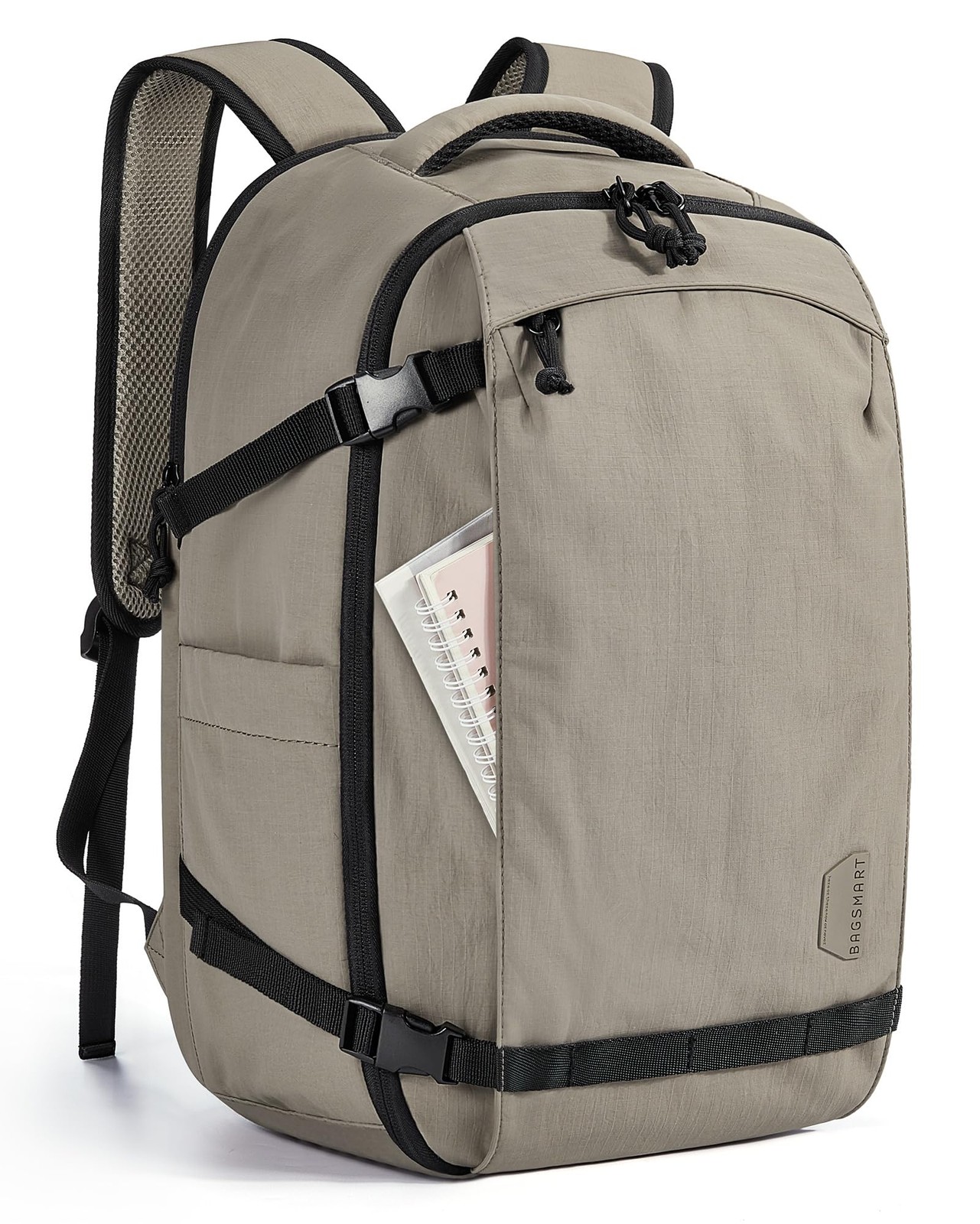 BAGSMART Travel Backpack for Women, 15.6 Inch Carry On Bag, Inch, Brown