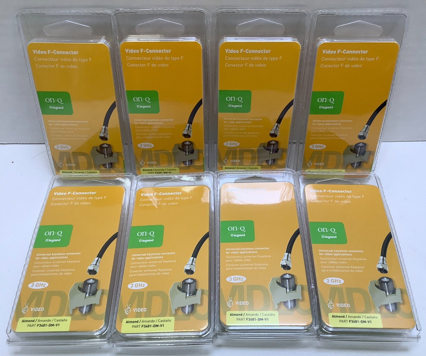 On-Q (F3481-DM-V1) Legrand Video F-Connector, Almond, 8 Pack