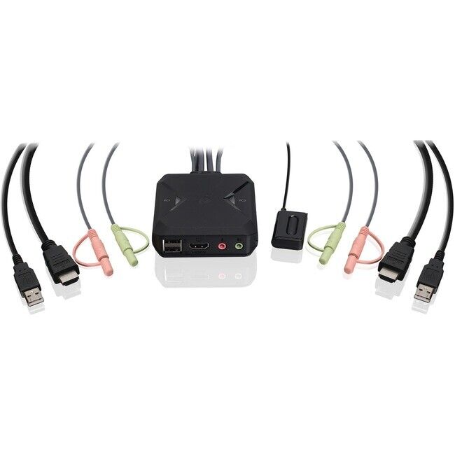 IOGEAR 2-Port 4K KVM Switch with HDMI USB and Audio Connections GCS92HU