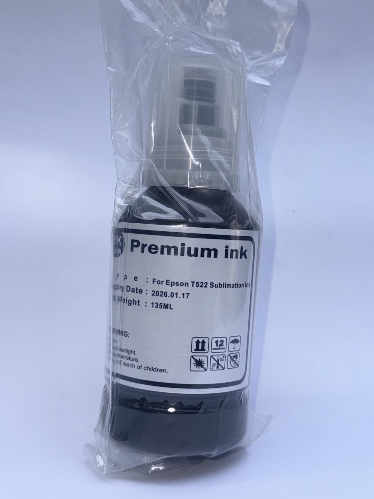 Premium Ink for Epson T522 sublimation Ink Black expiry 2026.01.17