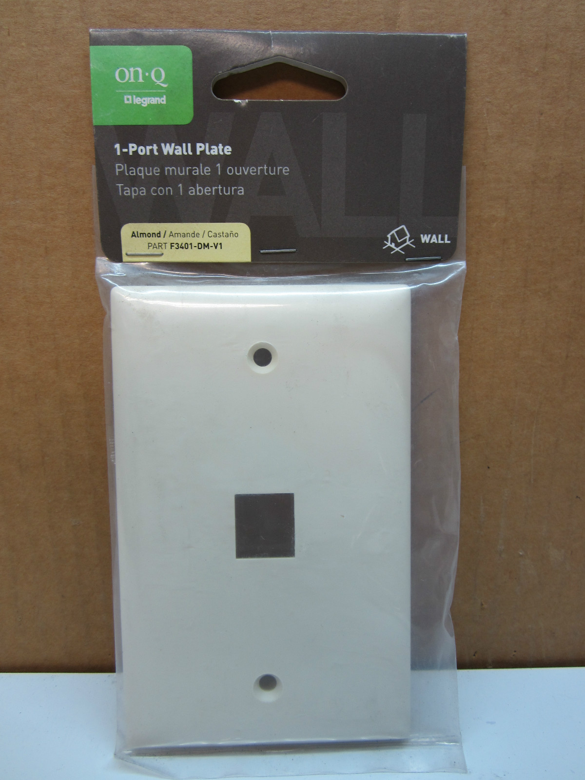 (8 pack) On-Q Legrand1-Port Almond Ivory Keystone Jack Wall Plate F3401-DM-V1