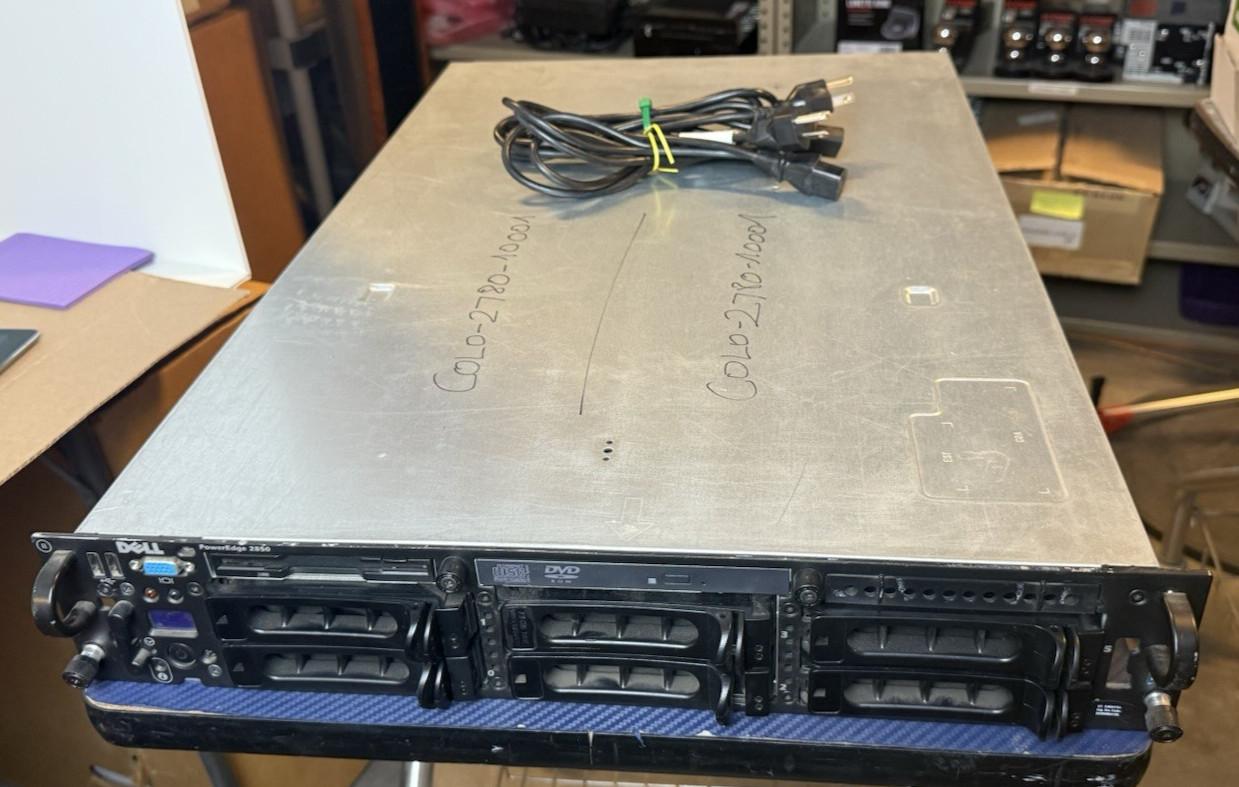Dell PowerEdge 2850 2U Server 2x 72GB 15K SCSI Rails FOR PARTS OR NOT WORKING