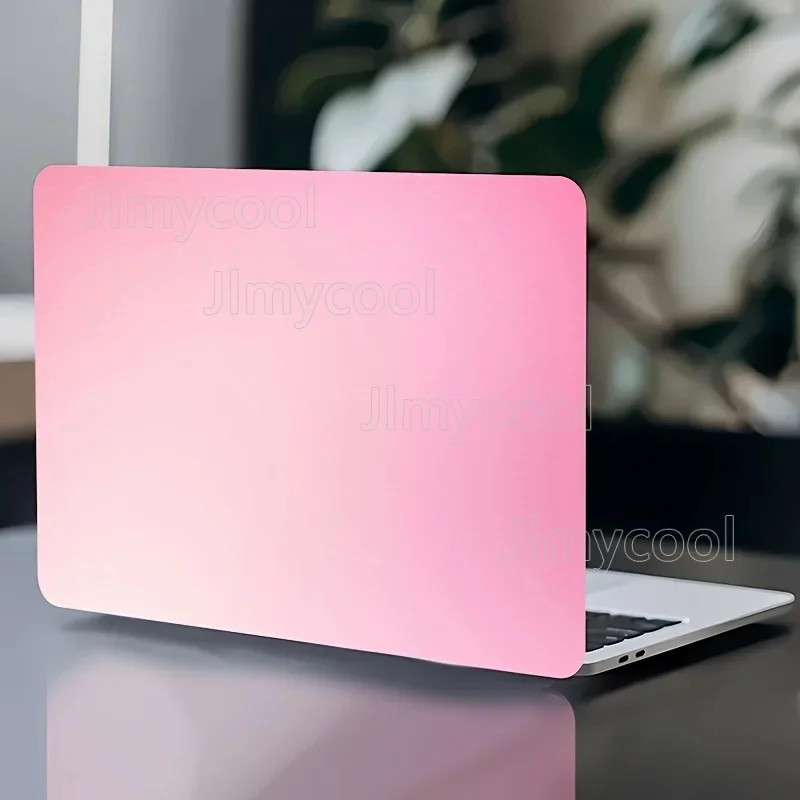 2Pcs Pink Gradual Change Laptop Skin Sticker Vivid Floral Design Polyethylene 