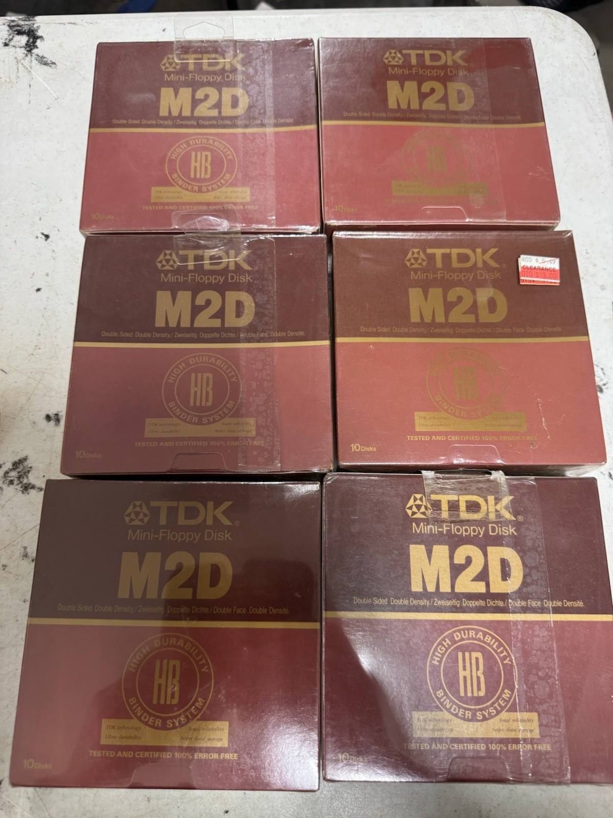 6X TDK M2D Mini Floppy Disk 10 Pack Double Sided Double Density Sealed Vintage