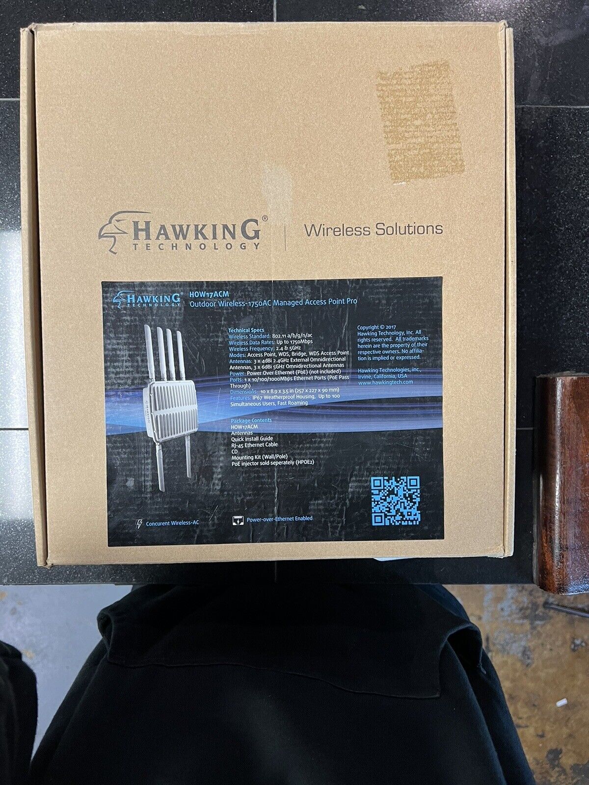 Hawking Technologies Outdoor Wireless 1750AC Managed Access Point Pro- HOW17ACM 