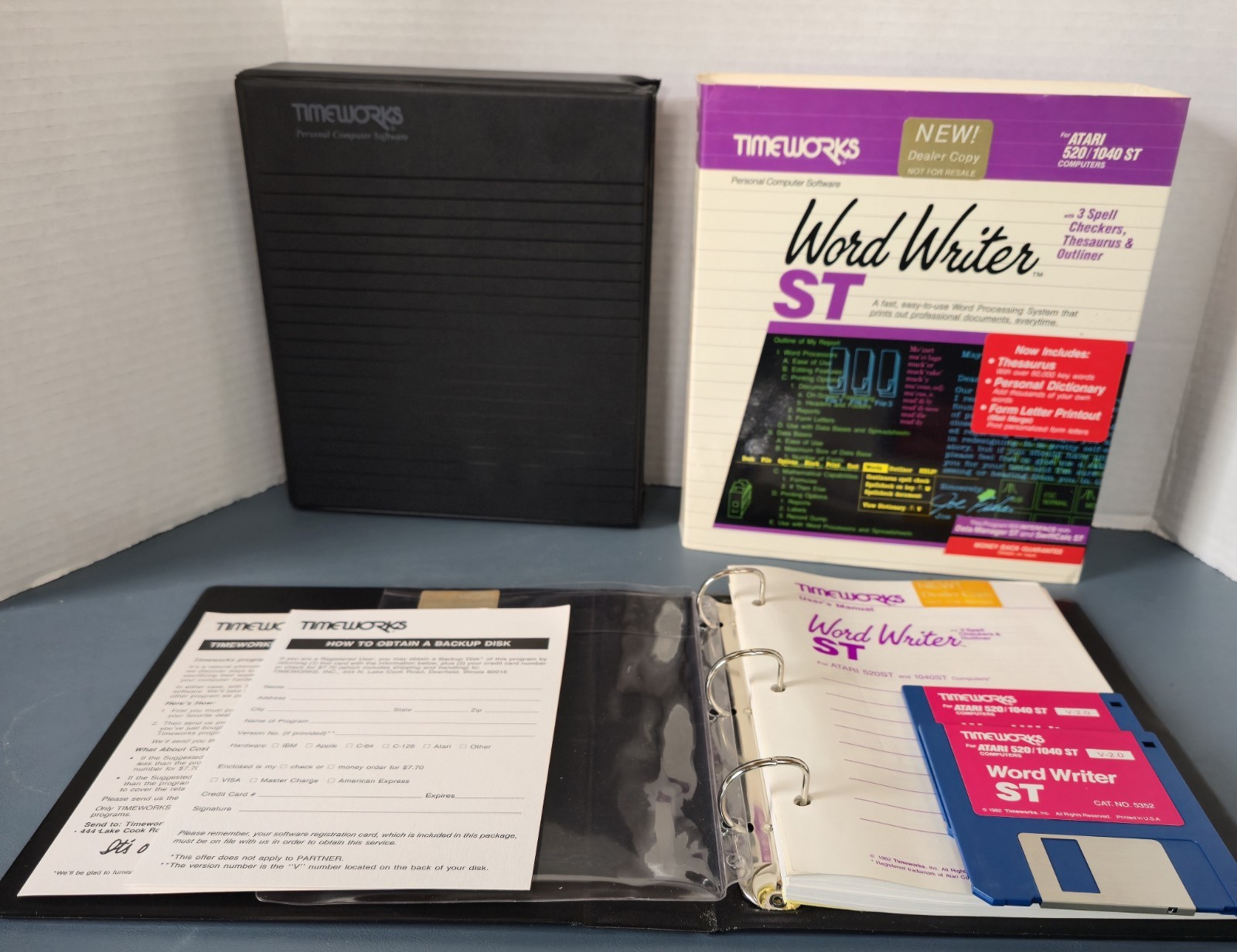 Timeworks WordWriter ST VTG Atari 520/1040 (1984) Complete, Works, Dealer Copy