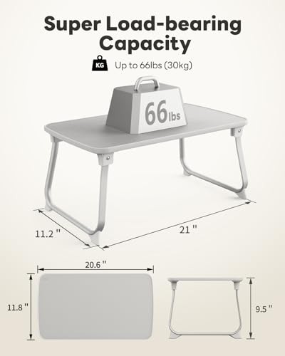 Foldable Lap Desk for Laptop, SAIJI Laptop Bed Tray Table, Portable Leather