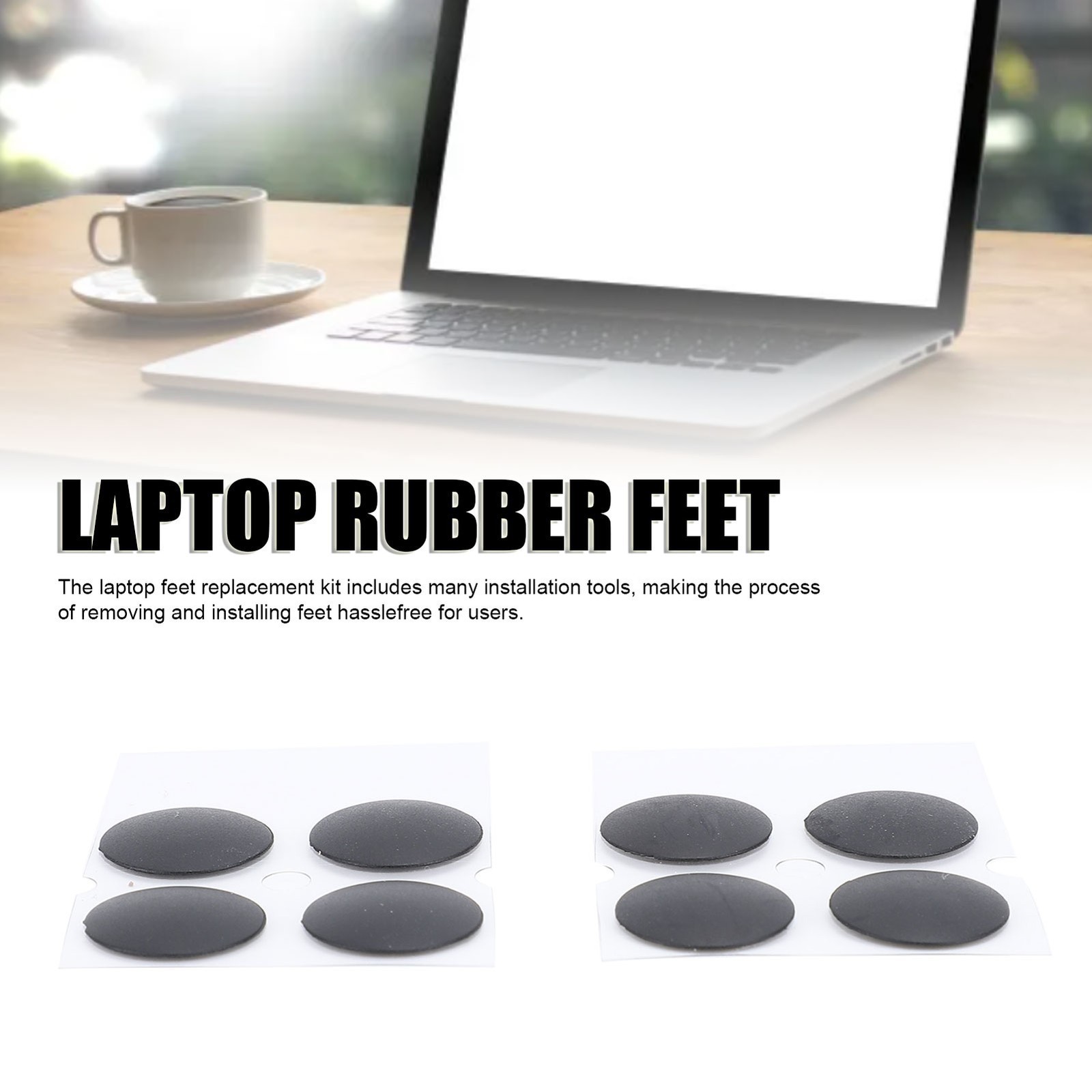 12pcs Laptop Bottom Feet Dots Rubber Anti Slip Laptop Feet Replacement Laptop