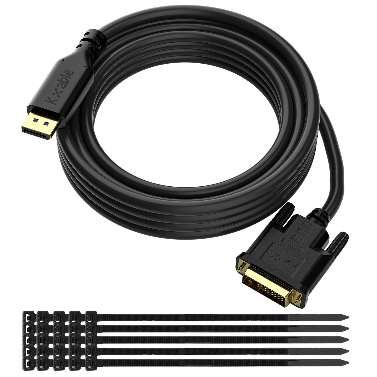 DisplayPort to DVI Cable 25 FT DP to DVI-D Adapter Cord Display Port to DVI M...