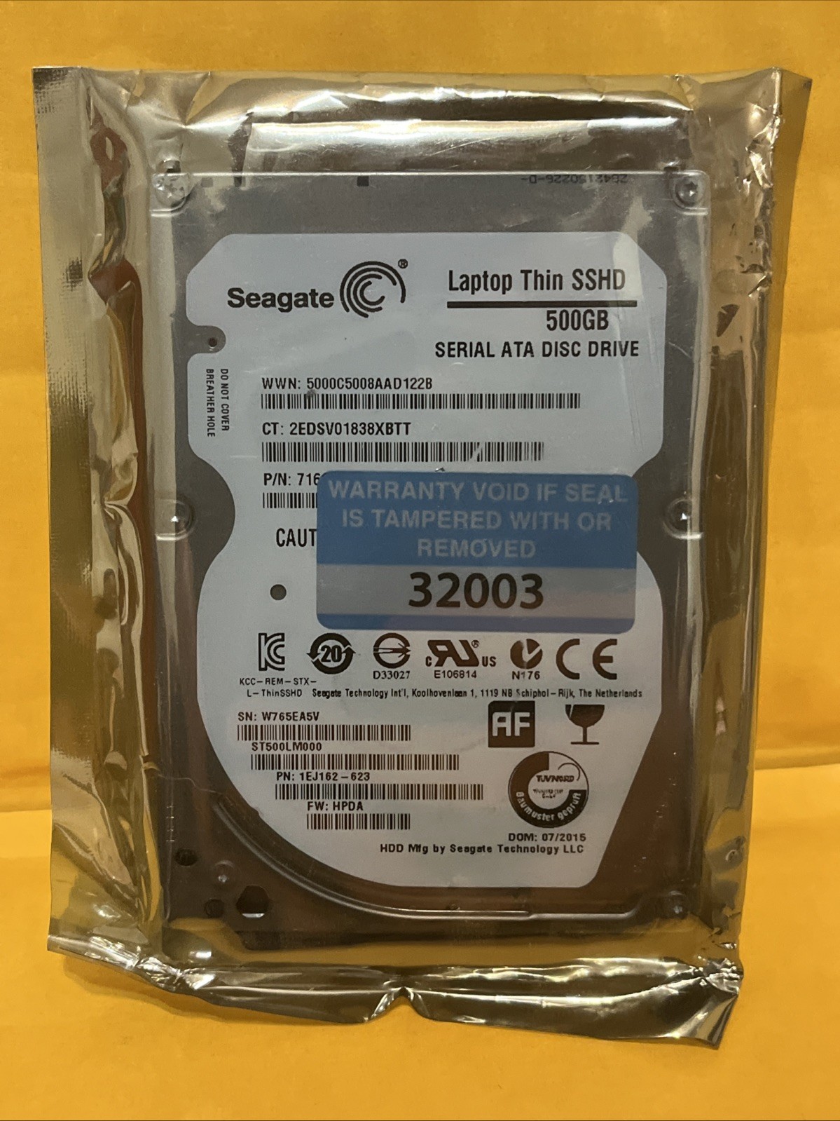 ST500LM000 Seagate 500GB 5.4K RPM 6Gb/s 2.5 SATA-Thin SSHD -new/sealed