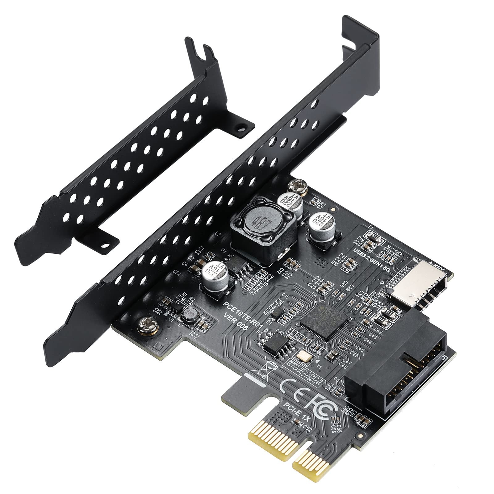 PCIE SATA Expasion Card USB 3.2 GEN1 5Gbps Type E Key A and USB 3.0 19pin Fro...