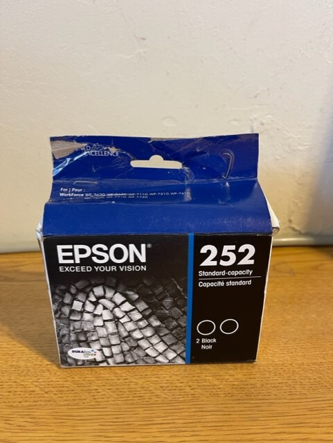 BRAND NEW (2) EPSON 252 BLACK High Capacity Ink Cartridges OPEN BOX 06/2021
