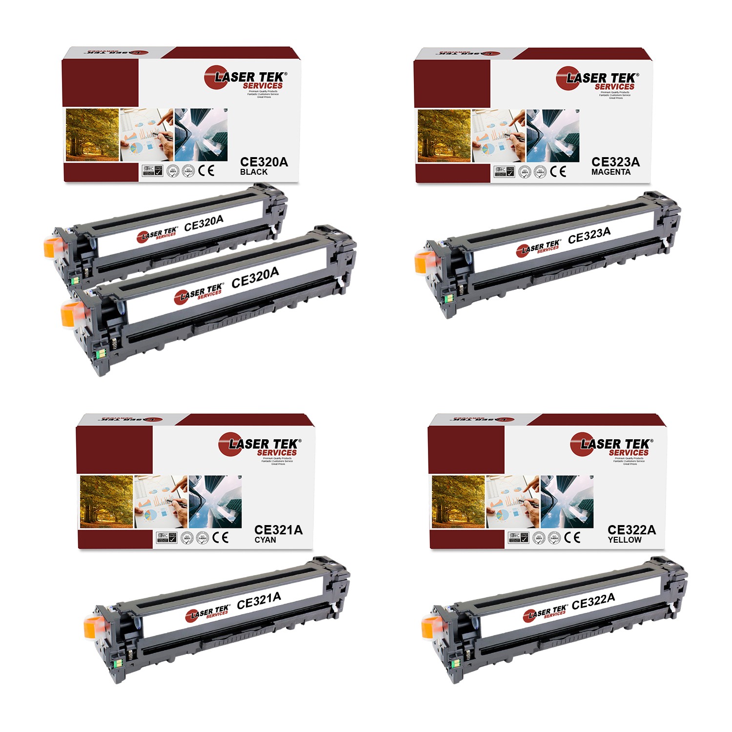 5Pk LTS 128A B C M Y Compatible for HP LaserJet Pro CP1525N CP1525NW Toner