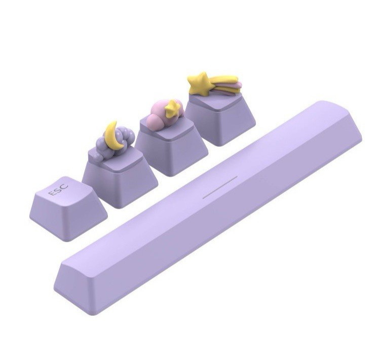 North Figural Key Cap 5 Pack-Keyboard Keycap-Purple Stars & Moon-New