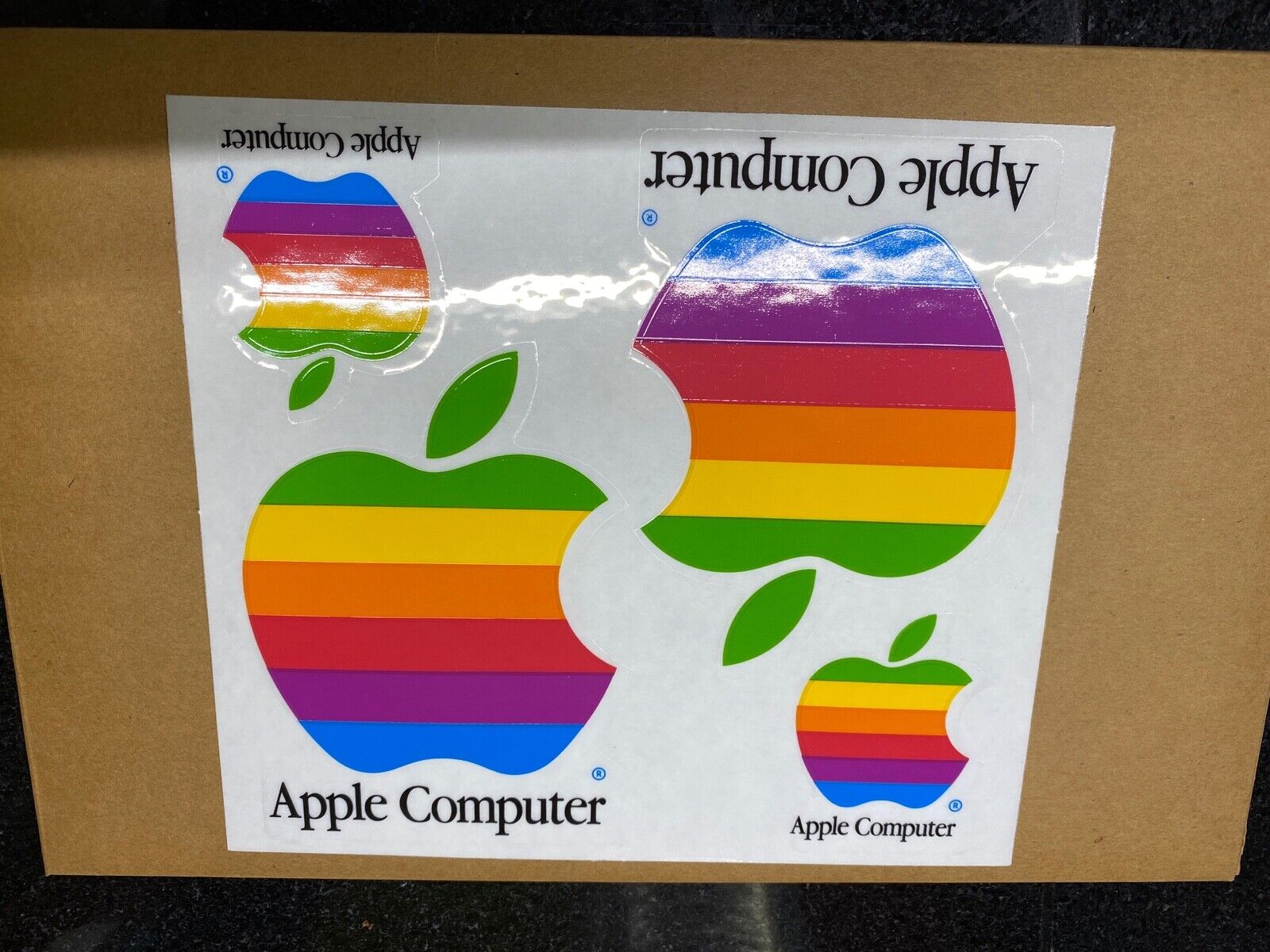 Vintage 1980s Genuine Apple Computer Decal Sticker Sheets Rainbow Logo