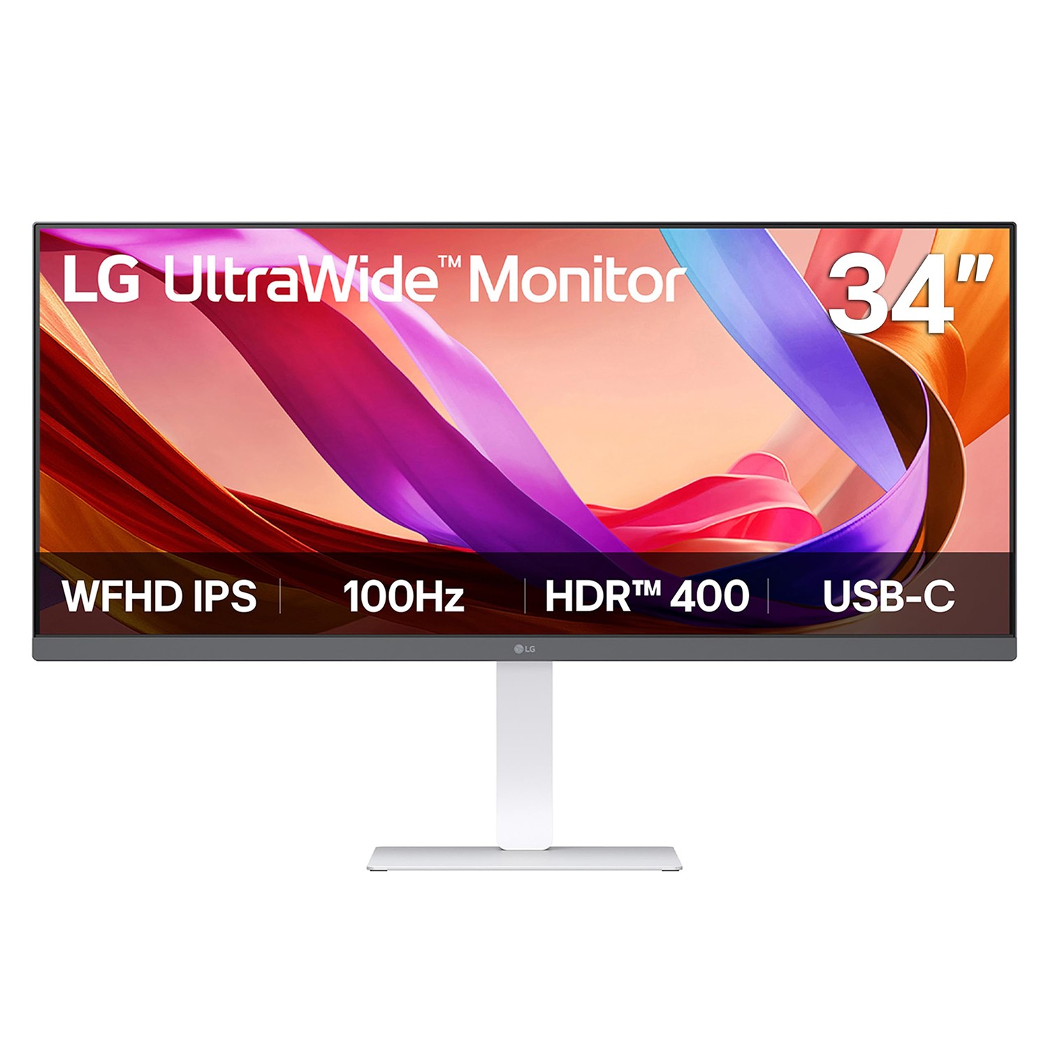 LG UltraWide 34" FHD IPS White Monitor 100Hz USB-C incl Speaker - 34U530A-W