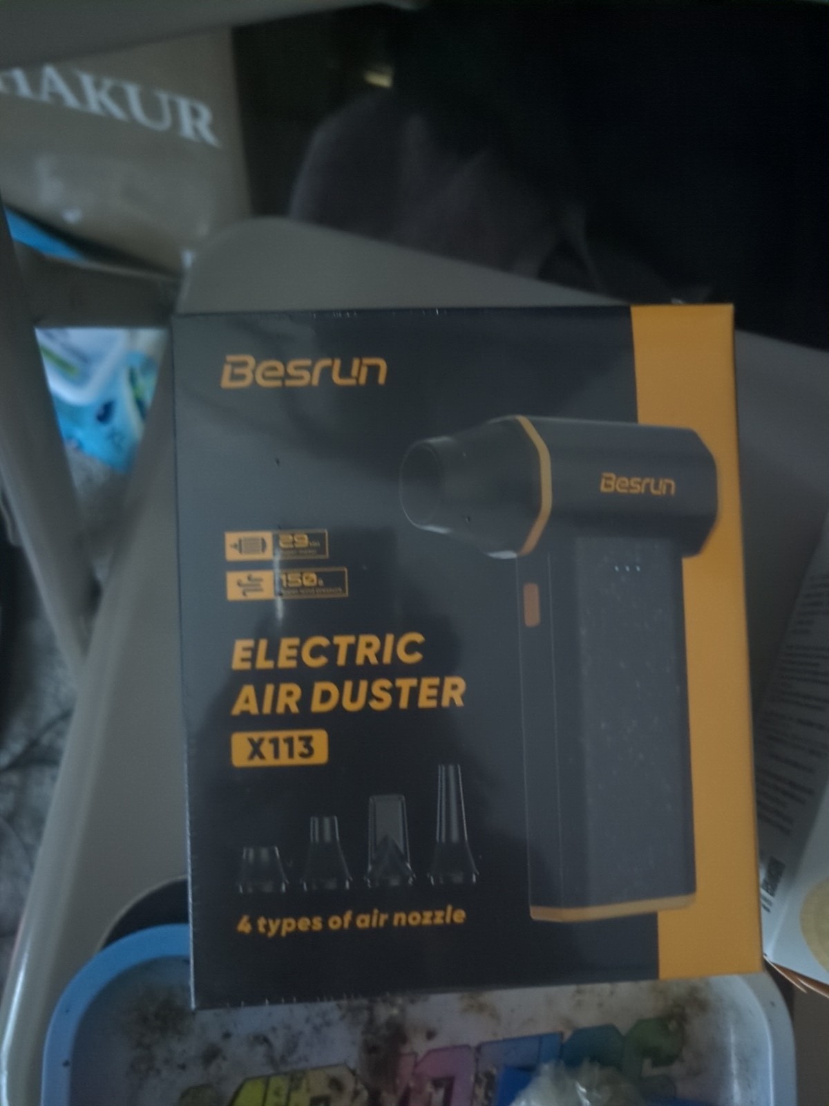 Ultra Lightweight X117 Electric Air Duster - Fast Charging, 4 Nozzles Included