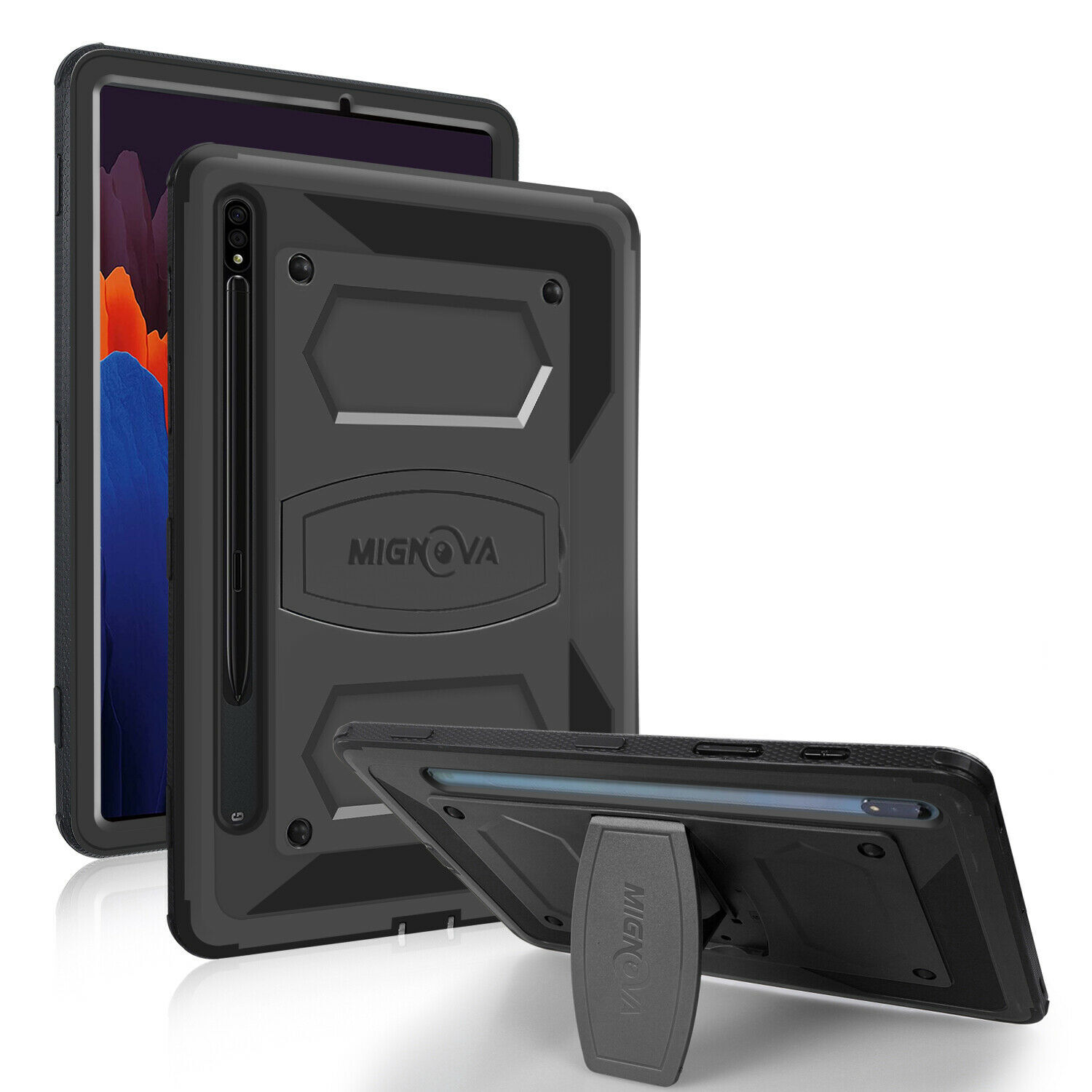 Shockproof Hard Rugged Case with stand for Samsung Galaxy Tab s7 FE s8 plus New