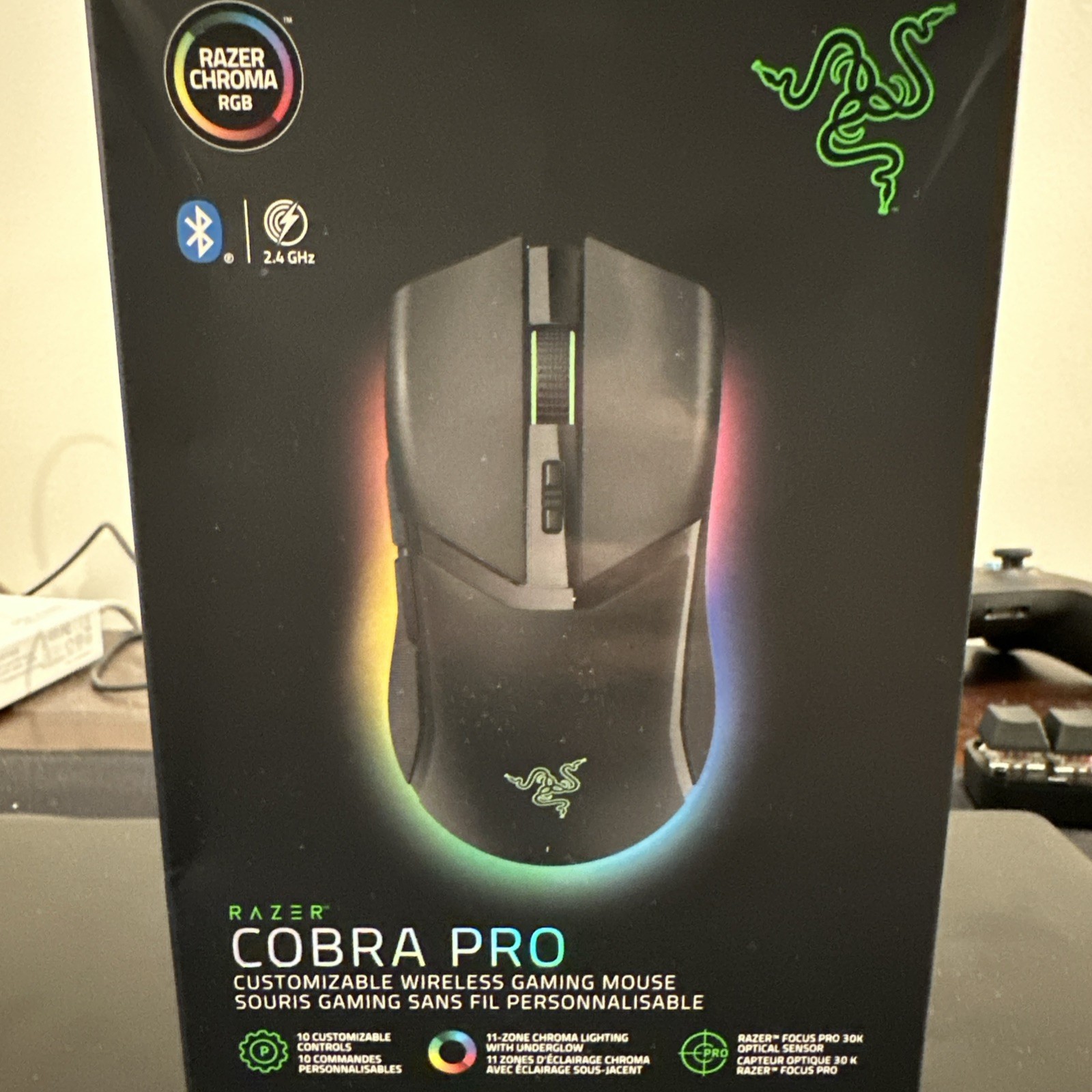 Razer Cobra Pro Wireless Gaming Mouse + 8K HyperPolling Dongle - Black