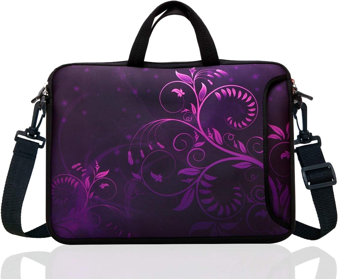 17.3-Inch to 17-Inch Neoprene Messenger Bag Case Sleeve for Acer Laptop, Flower