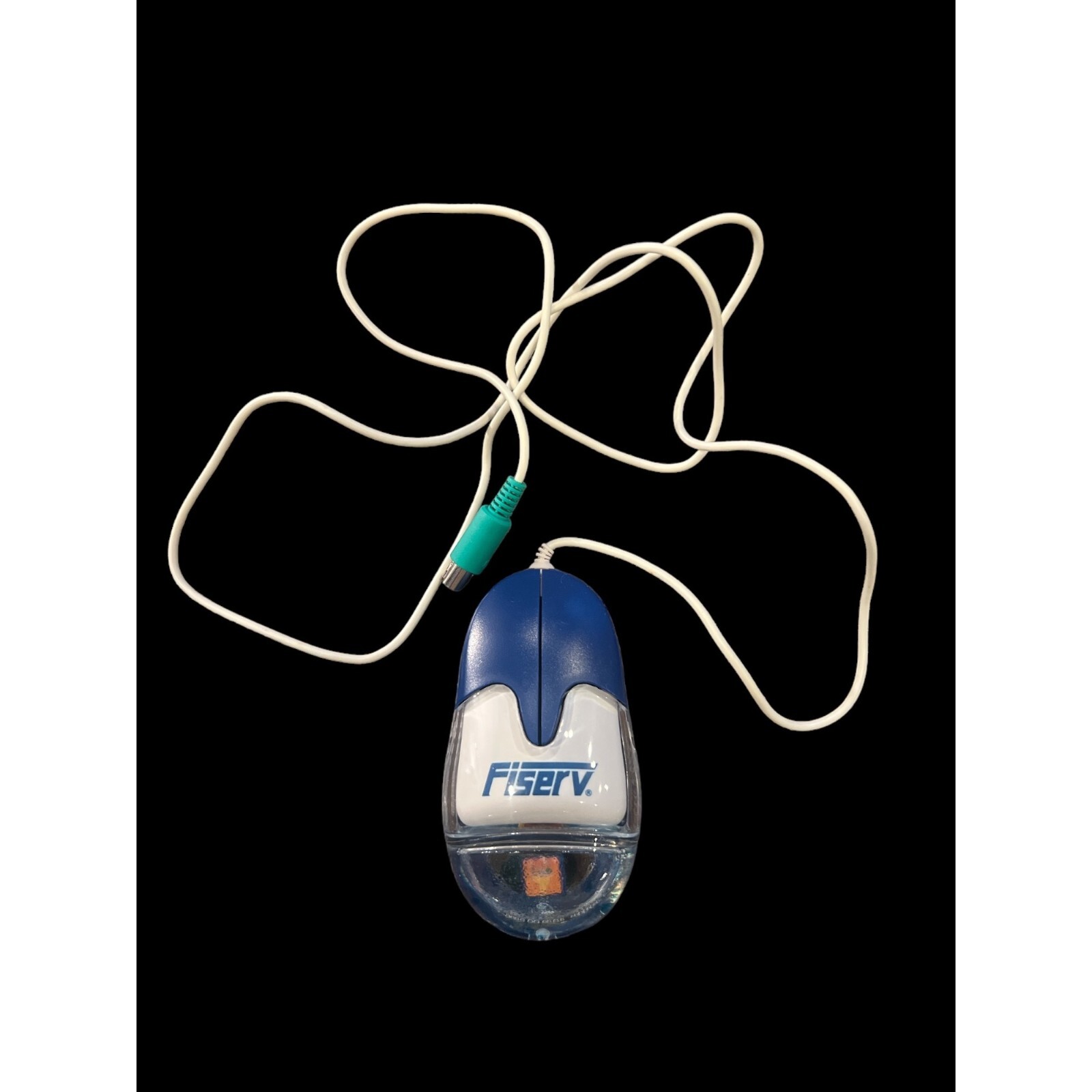 Rare Vintage AQUA Water Ball Mouse PS2 Digital Investor FISERV *UNTESTED