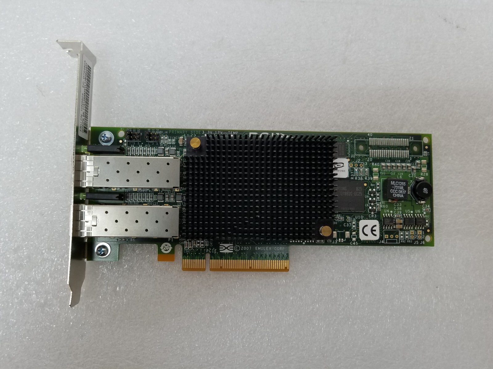 IBM 10N9824 EMULEX LPE12002 577D 8GB PCI-E Dual Port Fiber Channel FC Adapter