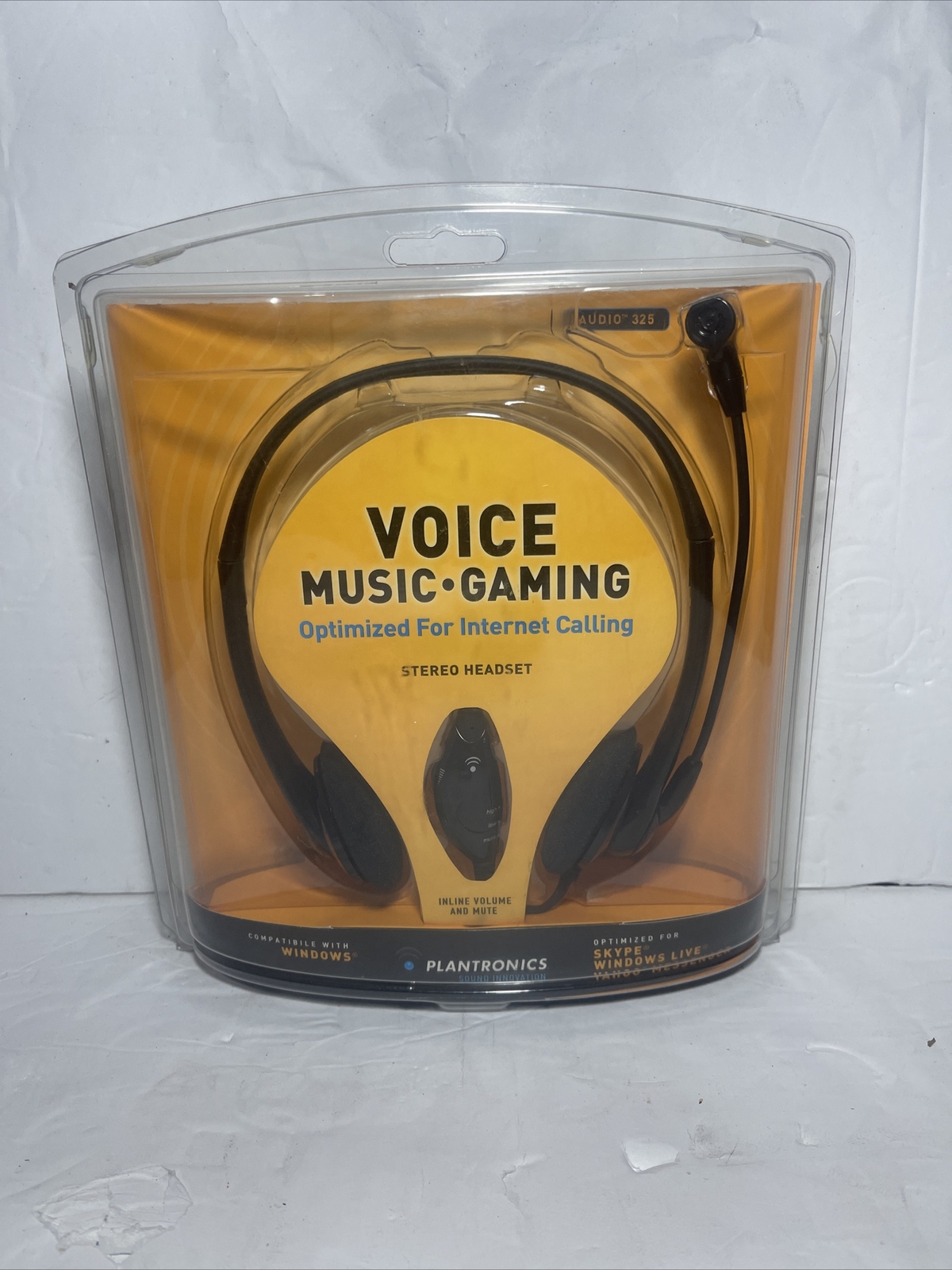Plantronics Audio 325 Wired Noise-Canceling PC Headset for Skype Chat New In Box