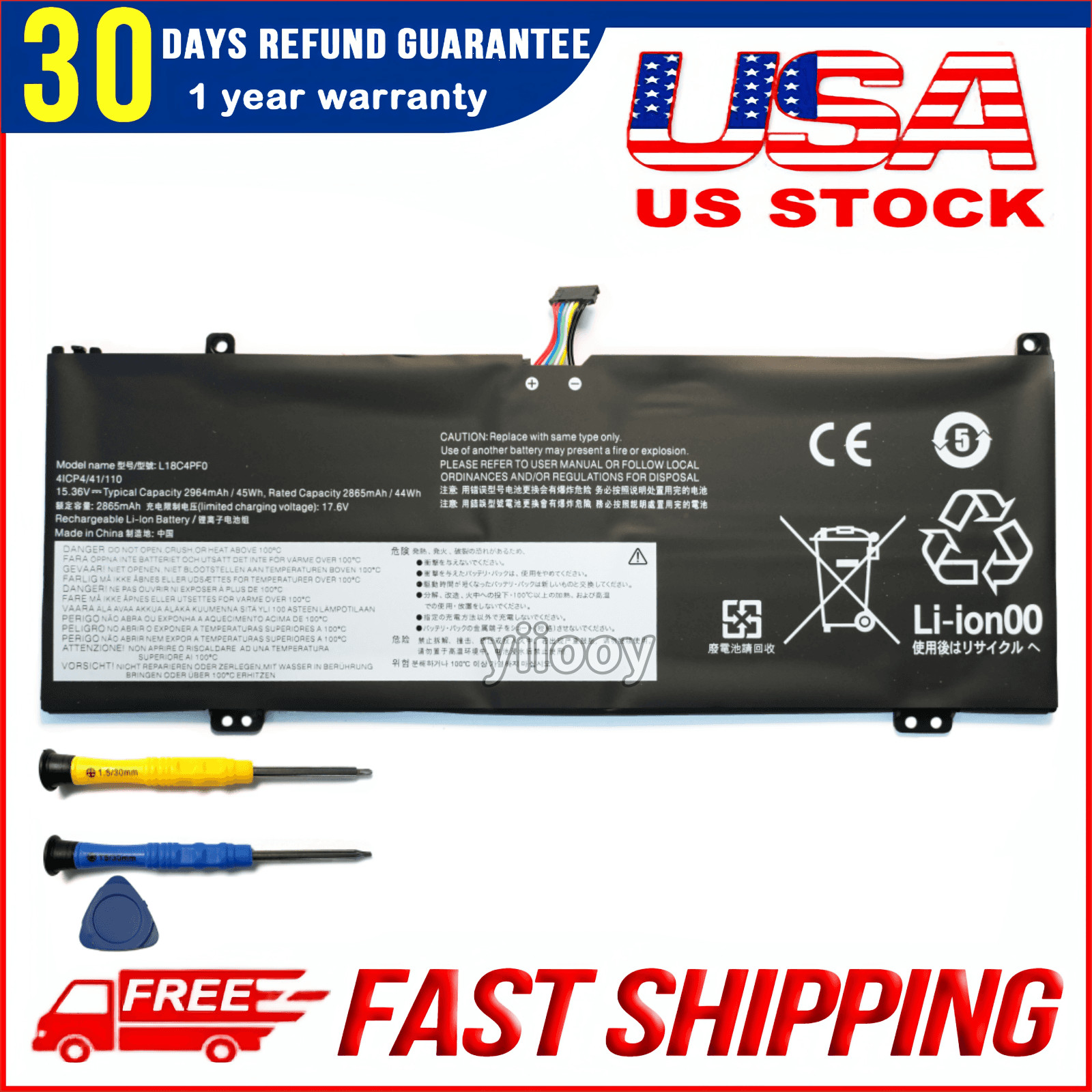 OEM L18D4PF0 L18C4PF0 Battery fit for Lenovo ThinkBook 13S-IWL 14S-IWL 13S-IML