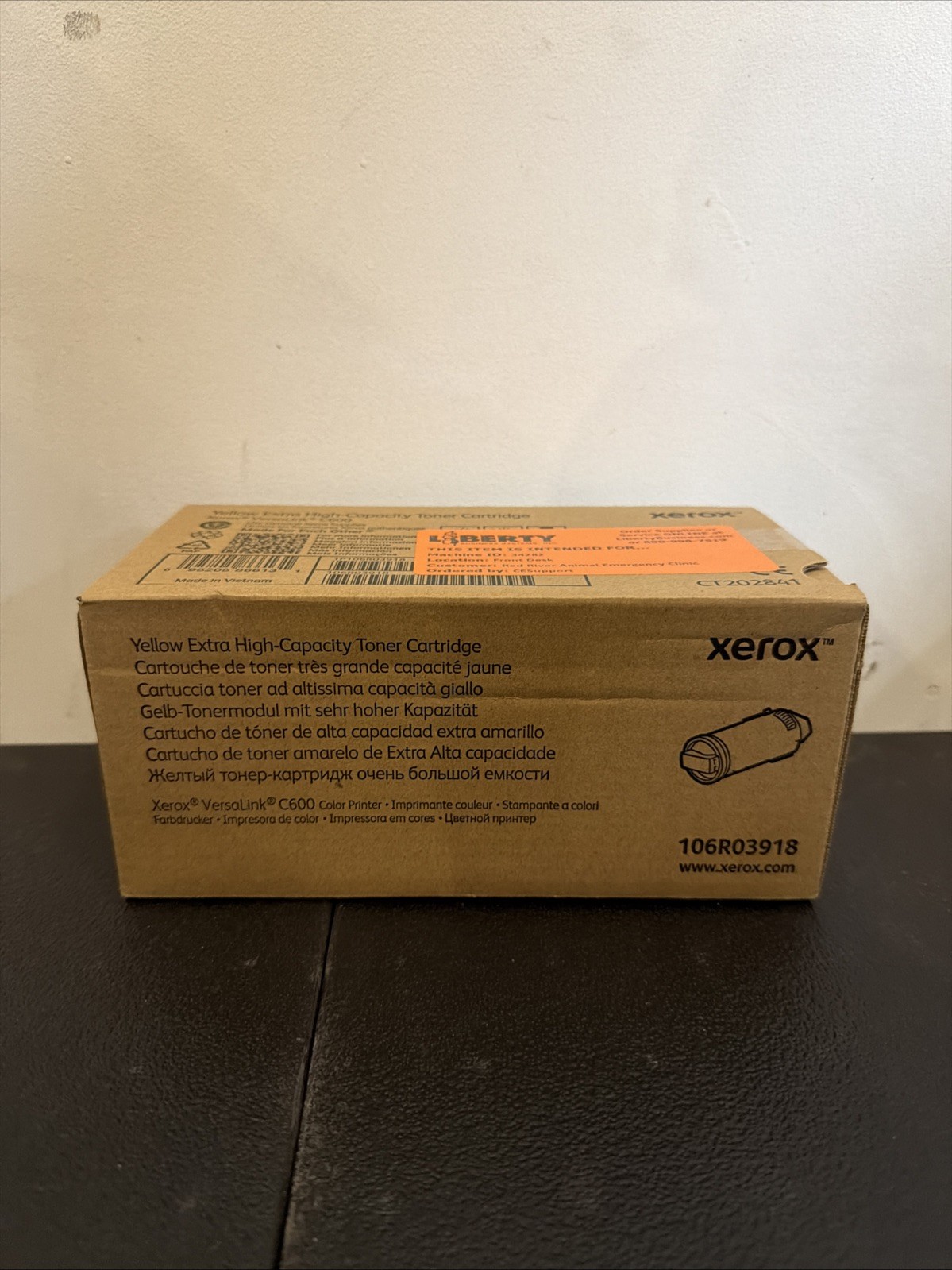Genuine Xerox 106R03918 Yellow High Capacity Toner Cartridge VersaLink C600