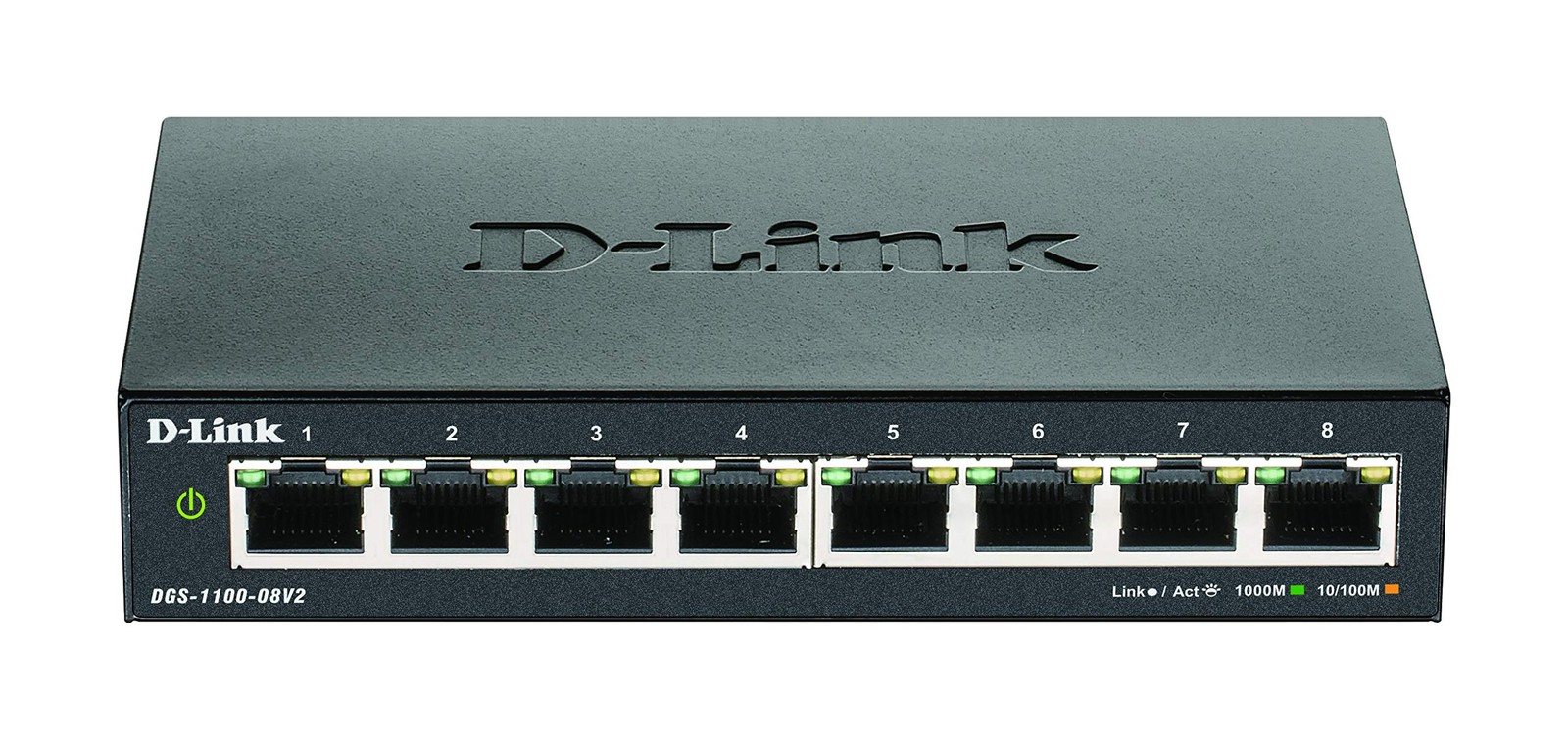 D-Link DGS-1100-08V2 8-Port Gigabit Smart Managed Switch with VLAN support, laye