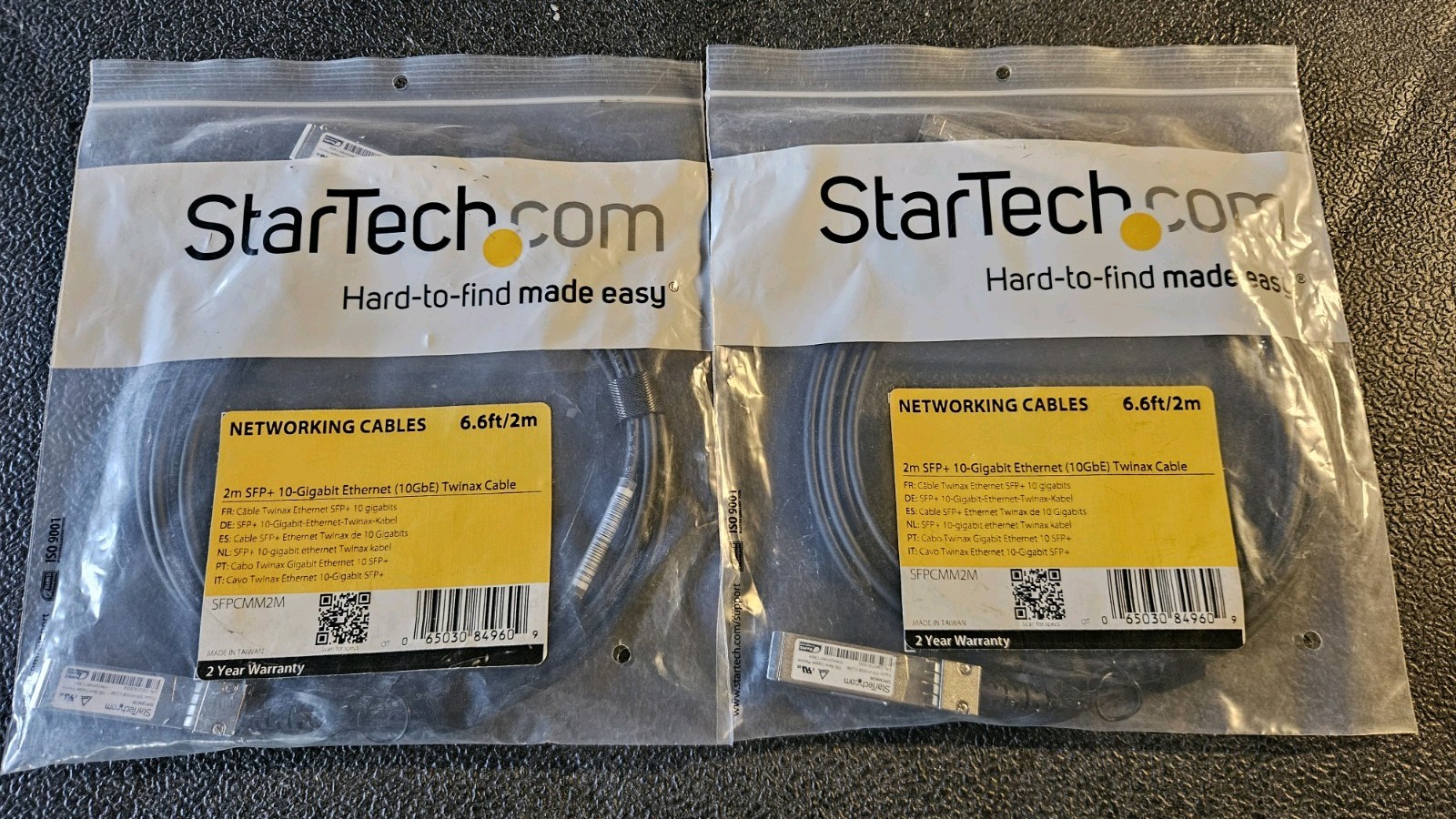 StarTech SFPCMM2M 2m 10G SFP+ to SFP+ Passive Twinax DAC Cable Black x 2