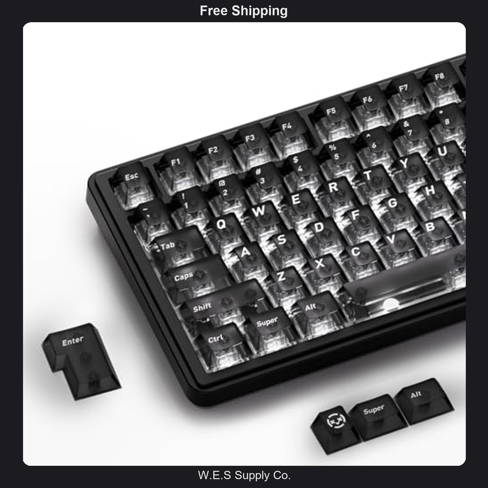 HITIME XVX 119-Key Transparent Mechanical Keyboard Keycap Set Cherry Profile