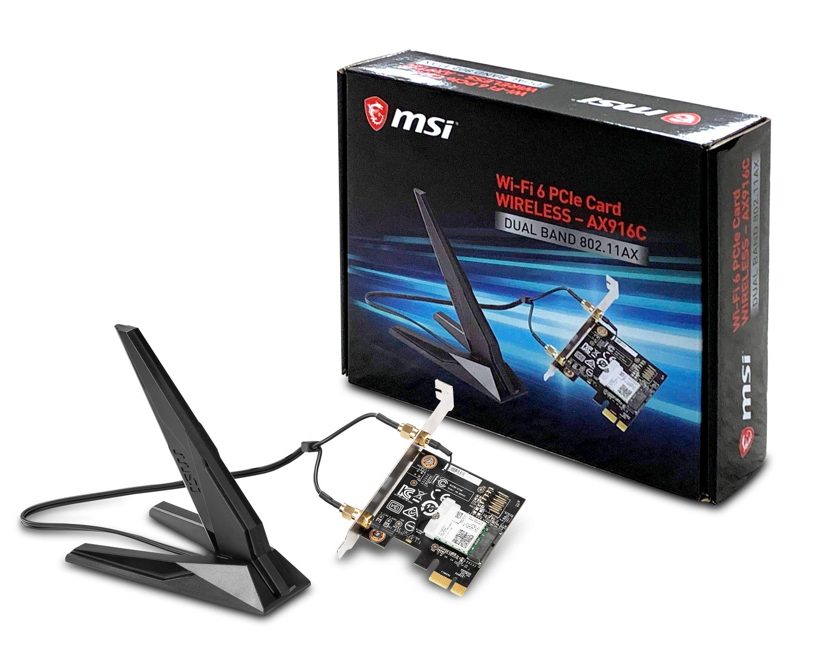 MSI Dual Band AX 200 WiFi 6 Bluetooth 5.0 Long Range Wireless MU-MIMO PCIe Ne...