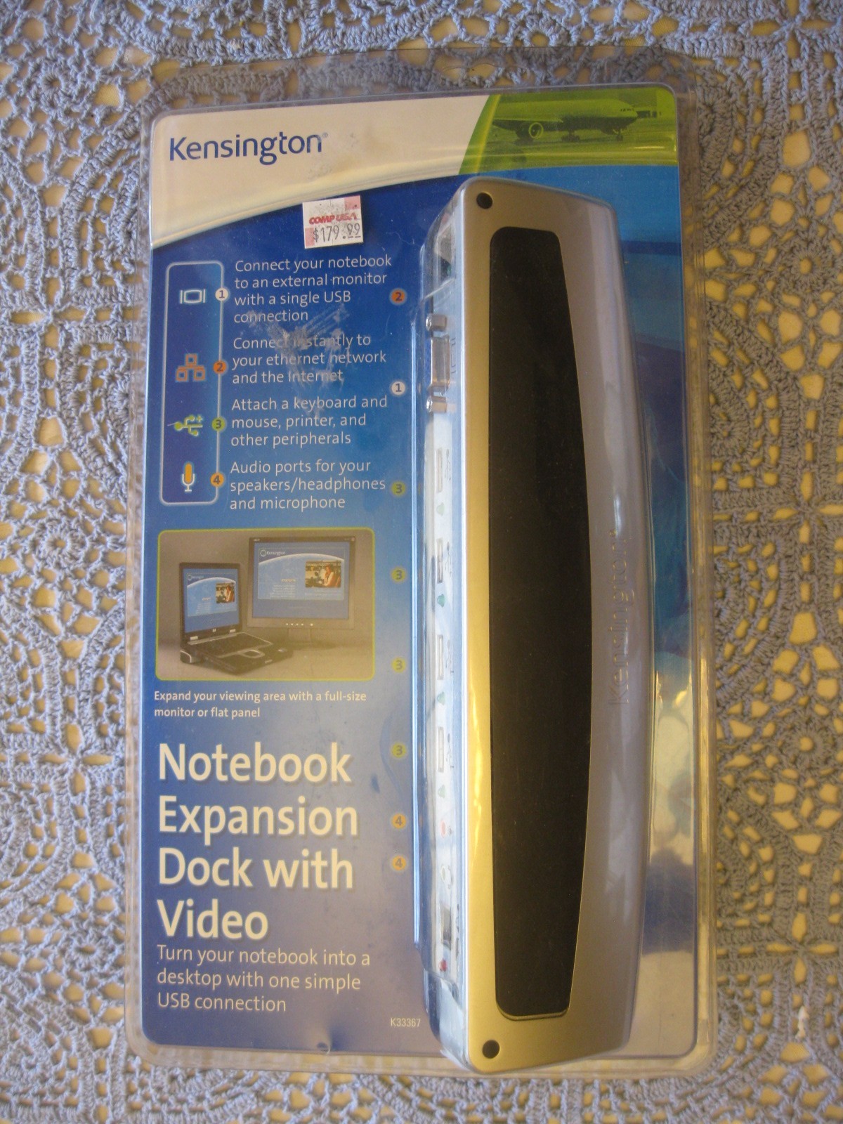 Kensington Notebook Expansion Dock With Video USB Connection K33367  NEW/SEALED