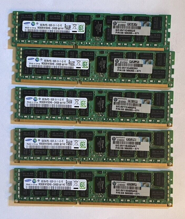 Samsung 5x PC3-10600 8 GB DDR3 SDRAM Memory (M393B1K70DH0-CH9Q9)
