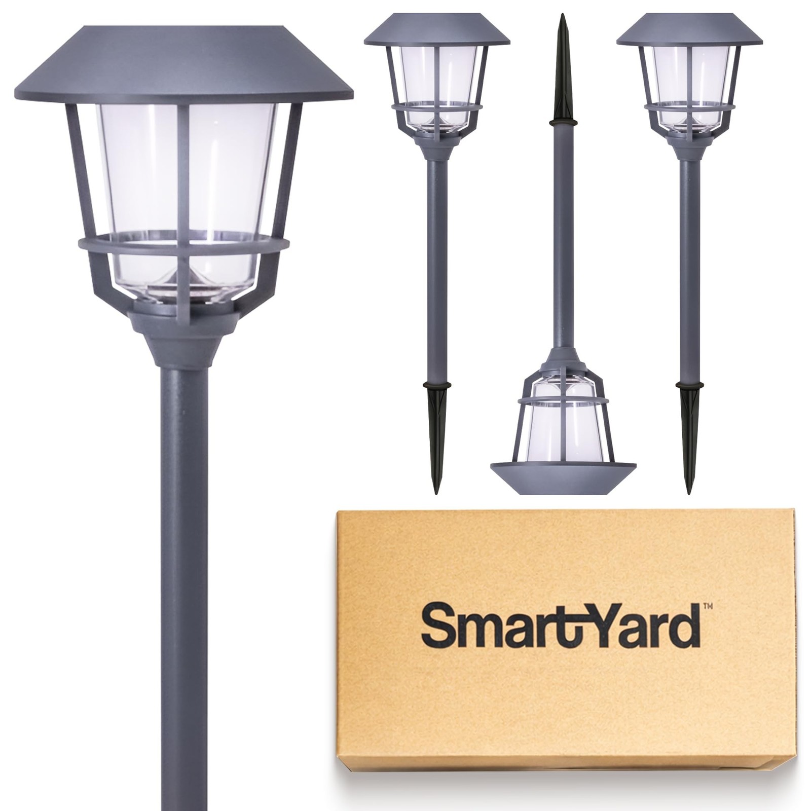 Solar Pathway Lights 4 Pack – 12 Lumens LED, Warm White, Weather-Resistant
