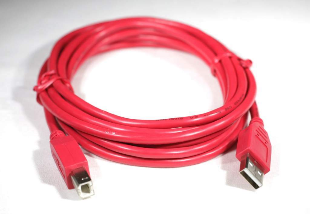 USB 2.0 Cable Red A to B 10FT Excellent for Important Cables Designed in USA
