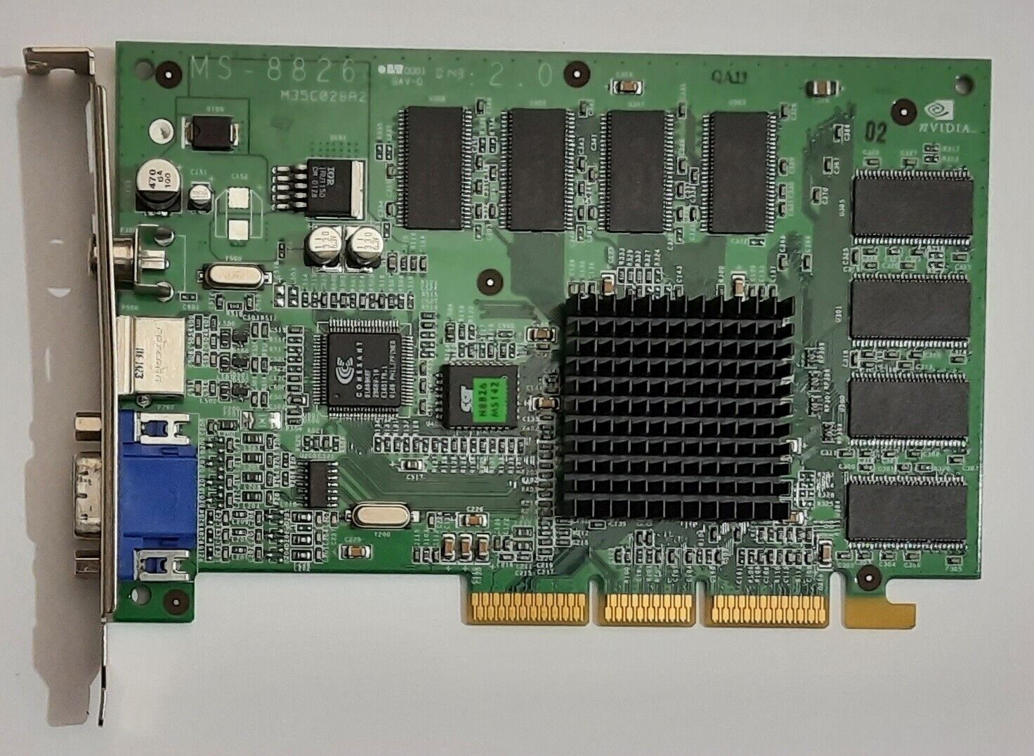 MSI MS-8826 AGP Graphics Card (Nvidia GeForce2 MX400, 64MB, Retro, 2001)