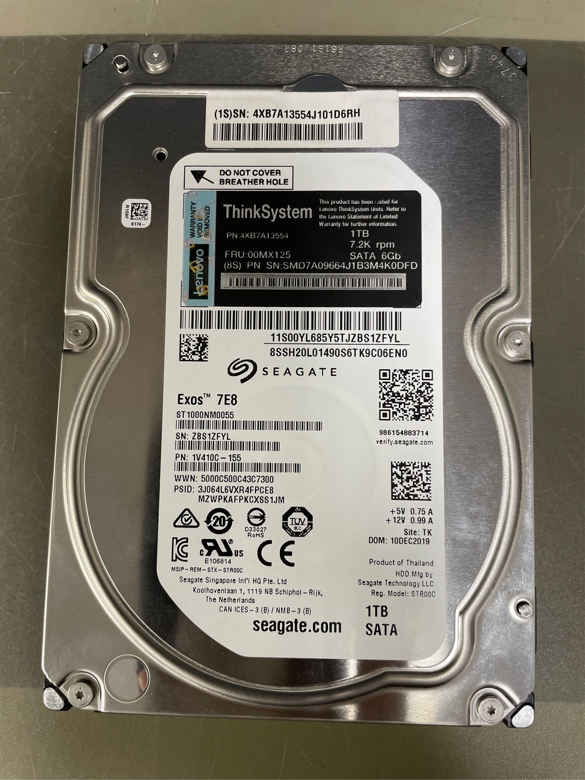 Seagate Exos 7E8 ST1000NM0055 1TB 7200 RPM SATA 6Gb/s 512n 3.5in Enterprise Hard