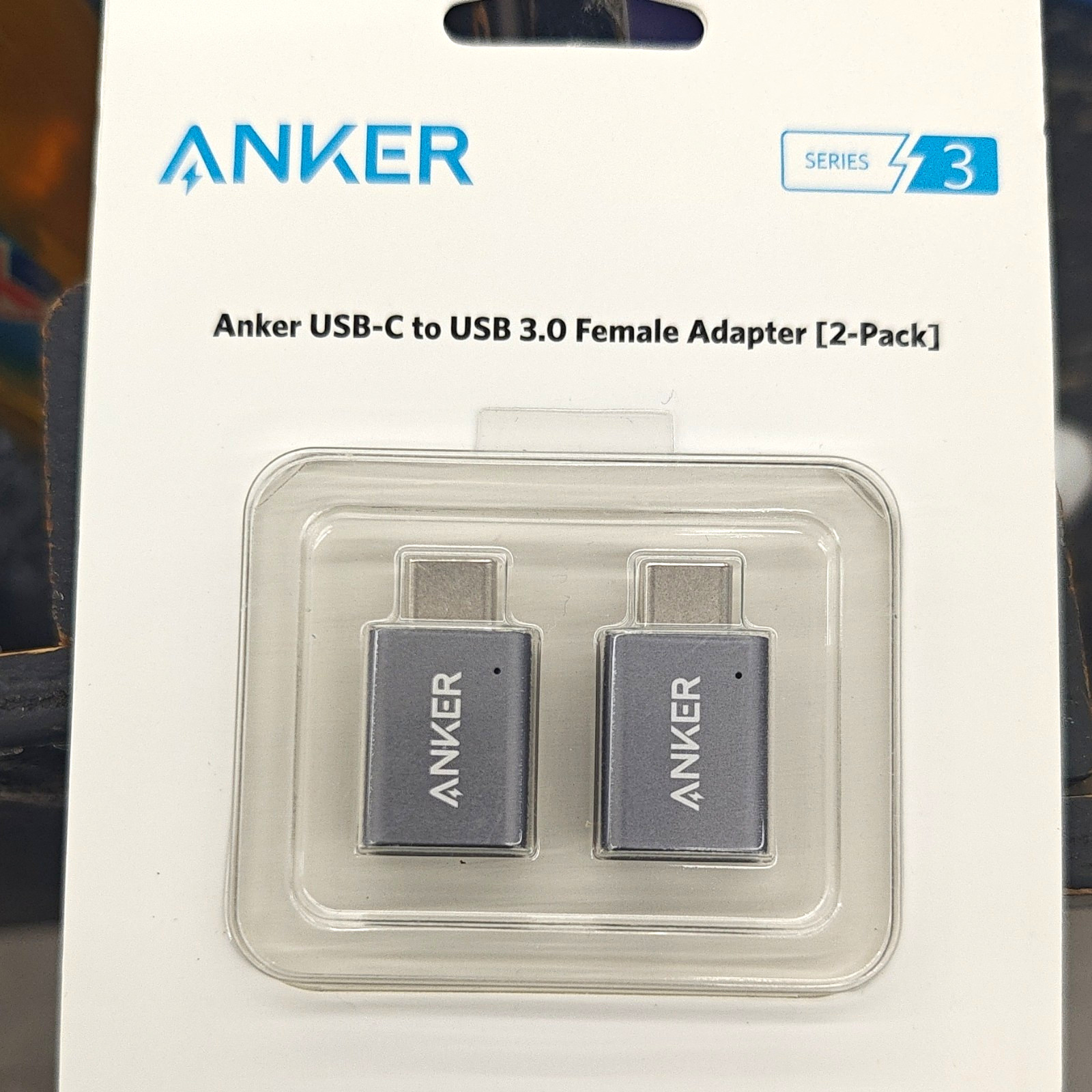 Anker Series 3 USB-C to USB 3.0 USB-A Female Adapter 2-Pack Gray Portable