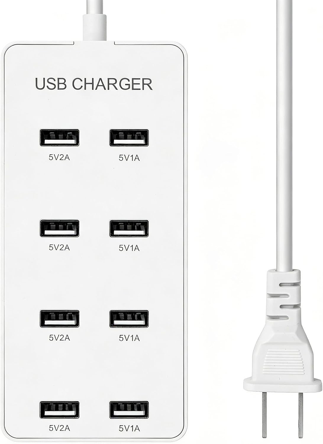 8-Port USB Wall Charger Charging Station Smart Multi Port Power Hub Block White