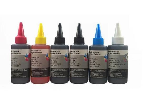 6 Bulk refill ink for HP inkjet printer 6 colors 6x100ml BK/PhB/C/M/Y/Grey