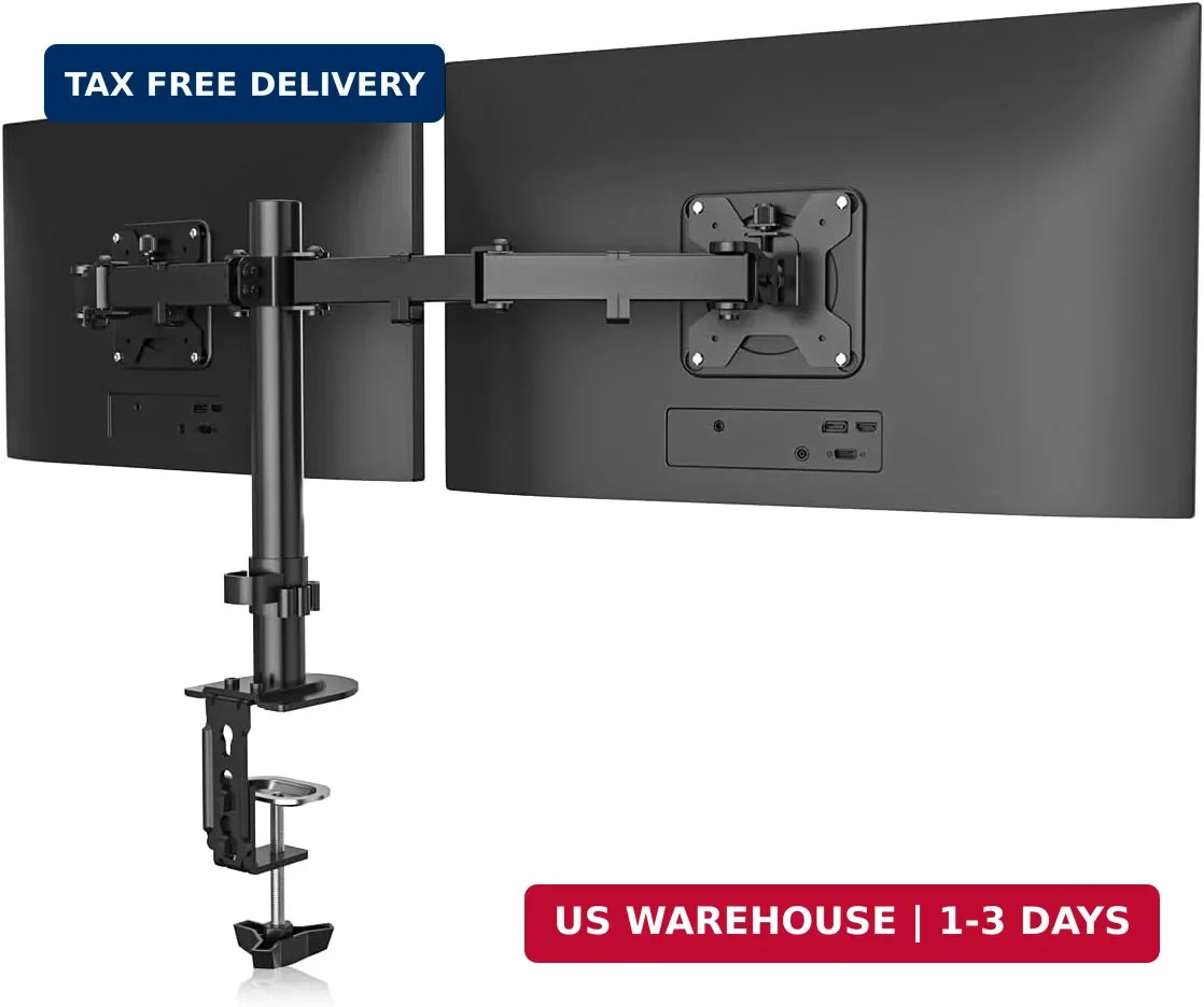 Suptek Dual Monitor Desk Mount, Adjustable Dual Monitor Arm for 2 Computer Scree