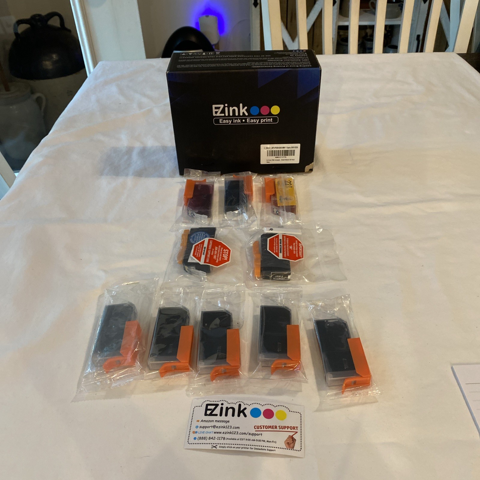 EZink Ink Cartridges CLI221 (10 Pack) All Sealed - Black, Yellow, Cyan, Magenta
