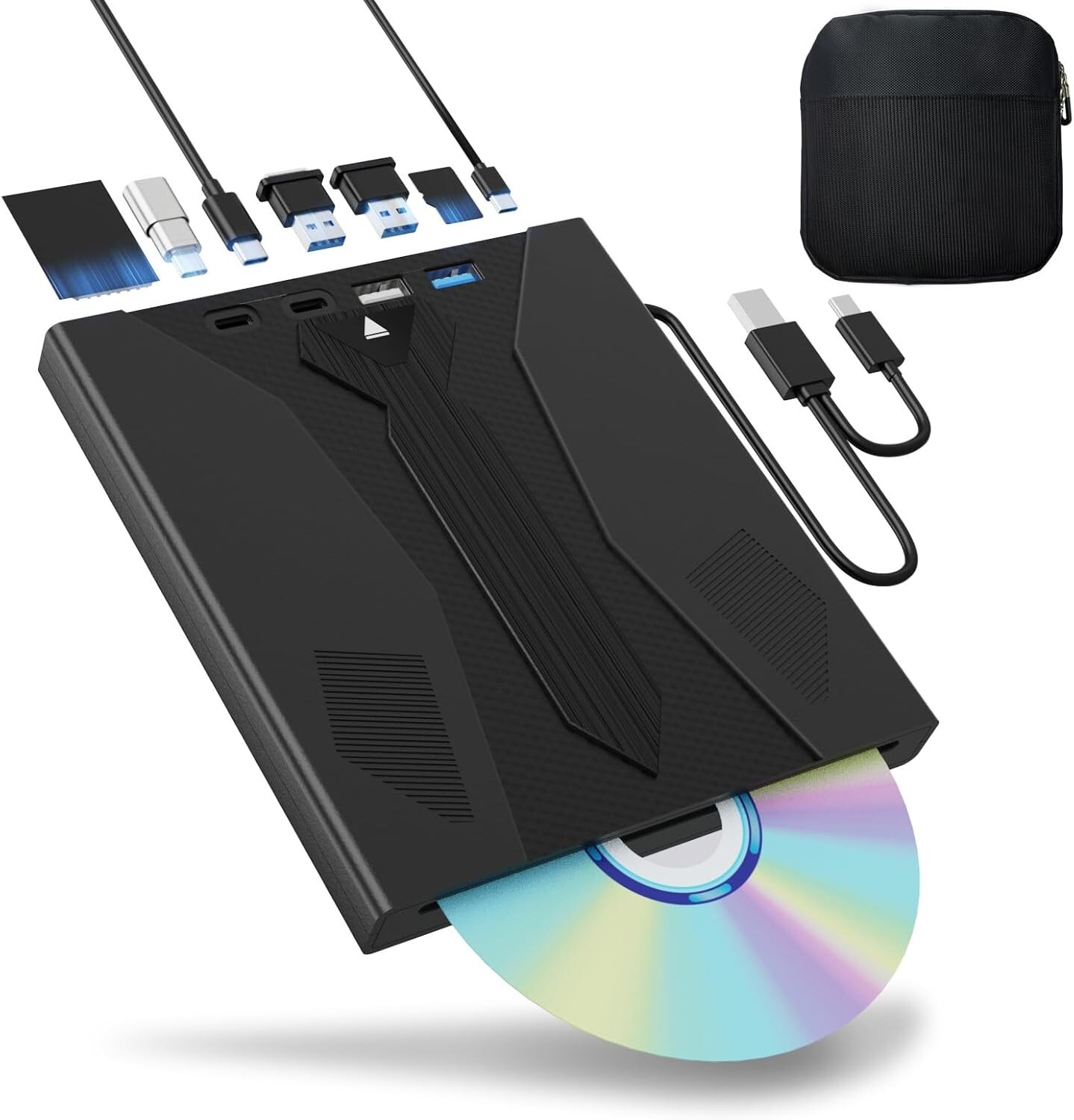 8-in-1 External Blu-ray Drive USB3.0 Blu ray disc Player Optical CD Drive Burner