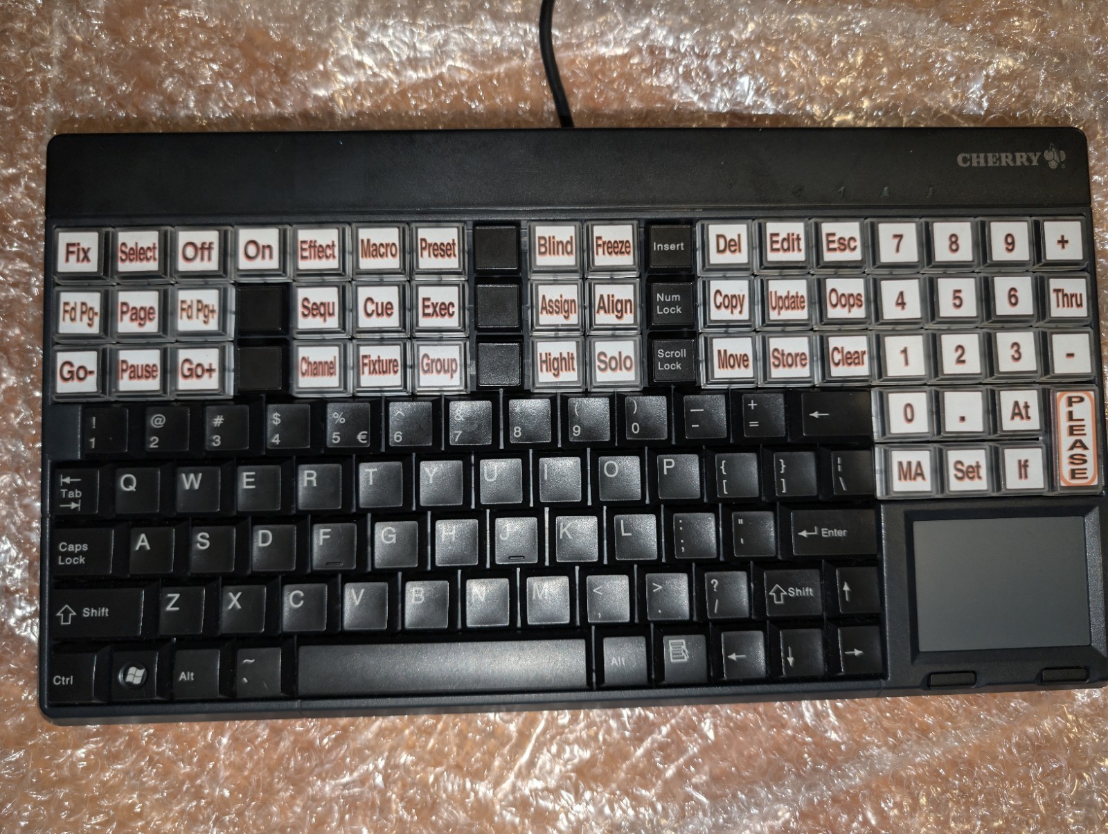 GrandMA2 onPC lighting Cherry SPOS Custom Command Wing Keyboard