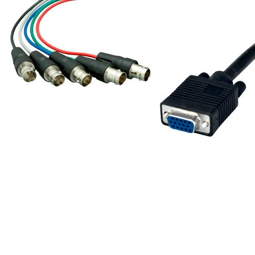 1Ft VGA HD15 5-BNC RGBHV Female F/F Video Monitor Extension Cord 5 Mini Coaxial