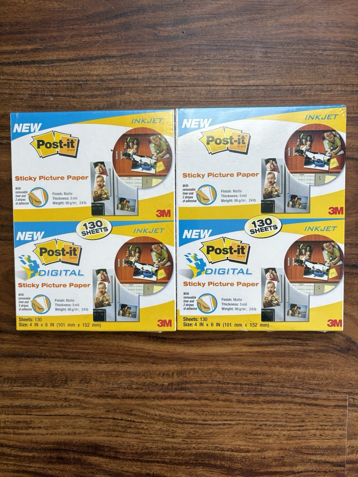 2-Packages 3M Post-It Digital Sticky Picture Paper Inkjet Printers 4x6 260 Sheet